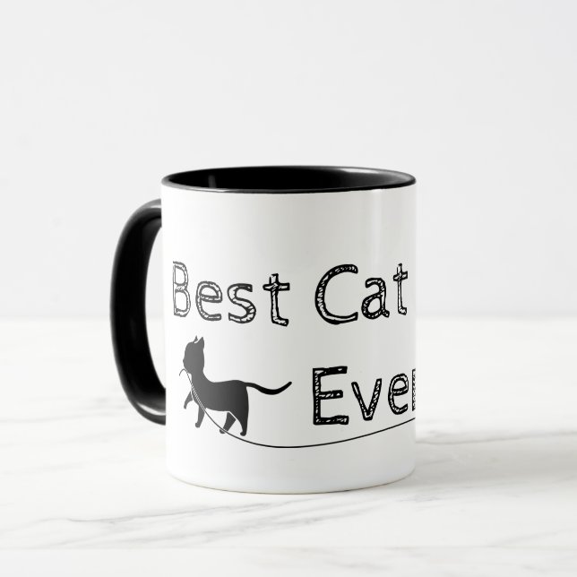 Mug Moderne et simple meilleure maman de chat jamais (Devant gauche)