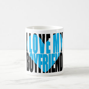 Mug Moderne J'aime mon copain Typographie du coeur