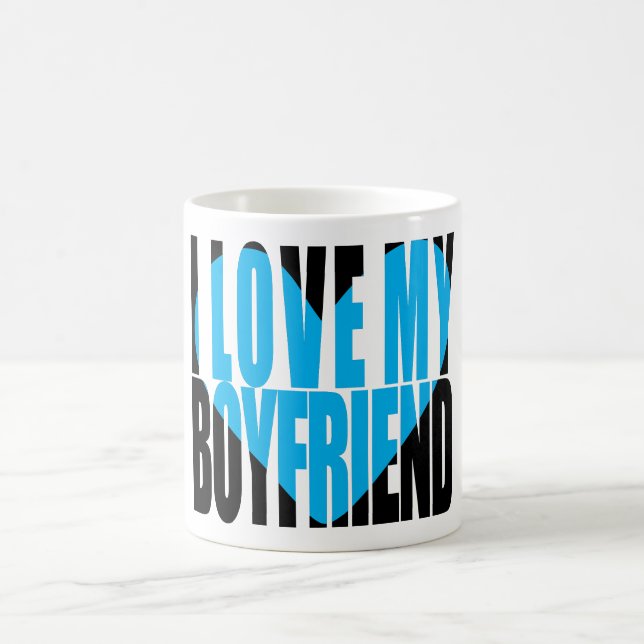 Mug Moderne J'aime mon copain Typographie du coeur (Centre)