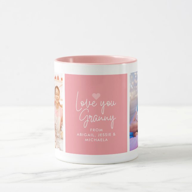 Mug Moderne "Je t'aime Mamie" 2-Photo (Centre)