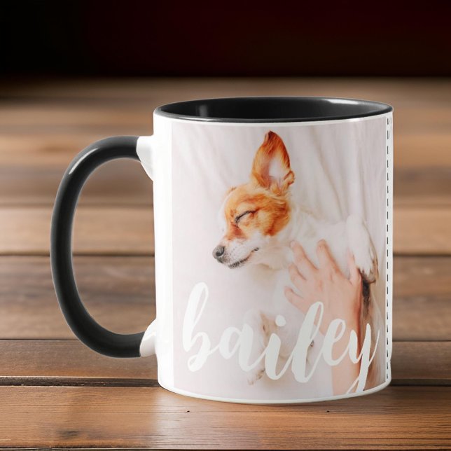 Mug Moderne Jouer Simple Élégant Chic Photo Pet (Créateur téléchargé)