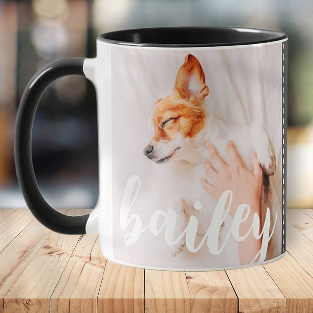 Mug Moderne Jouer Simple Élégant Chic Photo Pet (Créateur téléchargé)