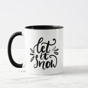Mug Moderne Laisser Neige Script Typographie Noir Blan