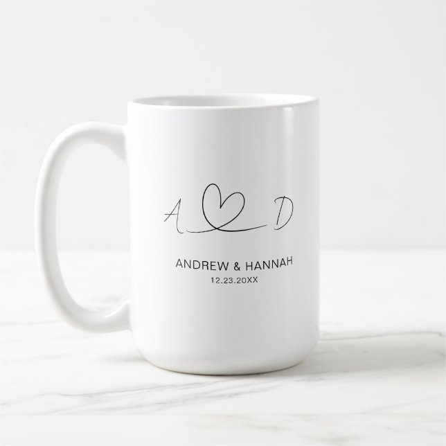 Mug Moderne M. Mme Mariage Bride Groom Fête des mariée (Gauche)