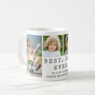Mug Moderne MEILLEUR PÈRE JAMAIS 4 Photos Personnalisé