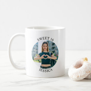 Mug Moderne Minimaliste Douce 16 Ans Anniversaire Phot