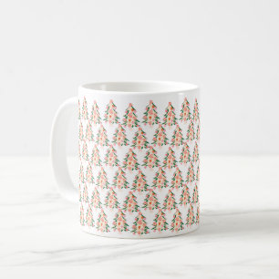 Mug moderne moderne couleur vive festif arbre de noël