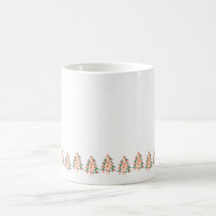 Mug moderne moderne couleur vive festif arbre de noël