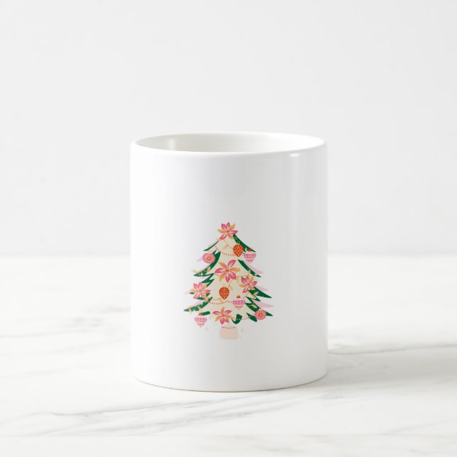 Mug moderne moderne couleur vive festif arbre de noël (Centre)