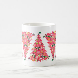 Mug moderne moderne couleur vive festif arbre de noël