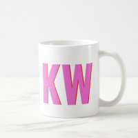 Moderne Monogramme Personnalisé Ombre Rose Rouge