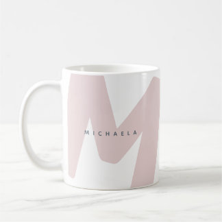 Mug Moderne Monogramme surdimensionné Initiale & Nom