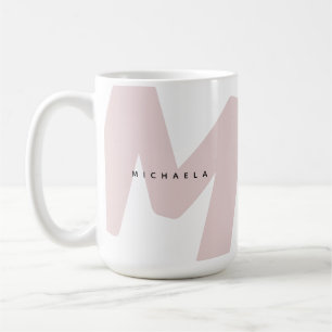 Mug Moderne Monogramme surdimensionné Initiale & Nom
