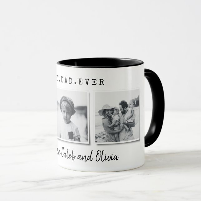 Mug Moderne multi photo meilleur papa fête des pères N (Devant droit)