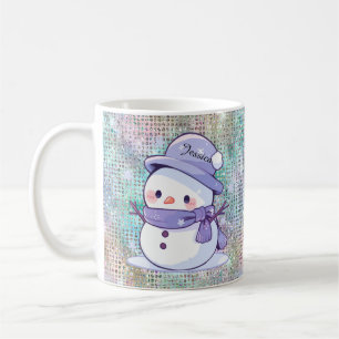 Mug Moderne Noël Snowman Pastel Purple