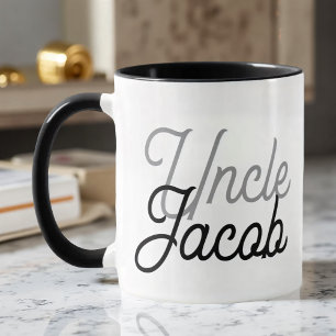 Mug Moderne Noir Gris et Blanc Pour L'Oncle Cool
