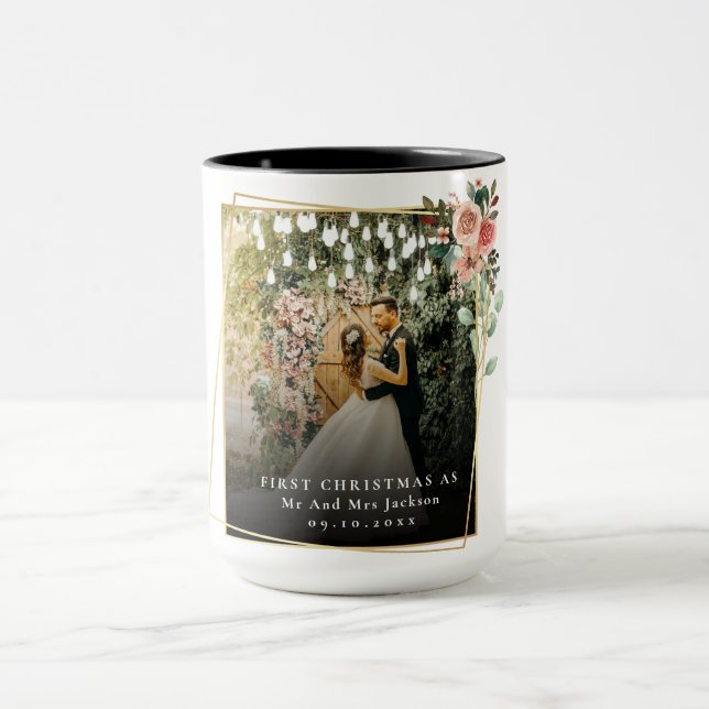 Mug Moderne Notre Premier Noël En Tant Que M. & Mme Fl (Centre)