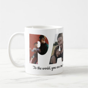 Mug Moderne PAPA 4 Photo Collage Happy Fête des pères