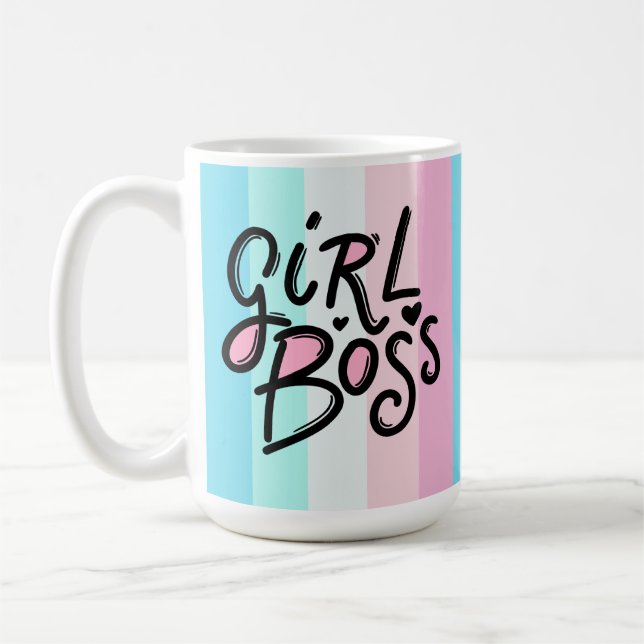 Mug Moderne Pastel GIRL BOSS | Typographie rétro (Gauche)