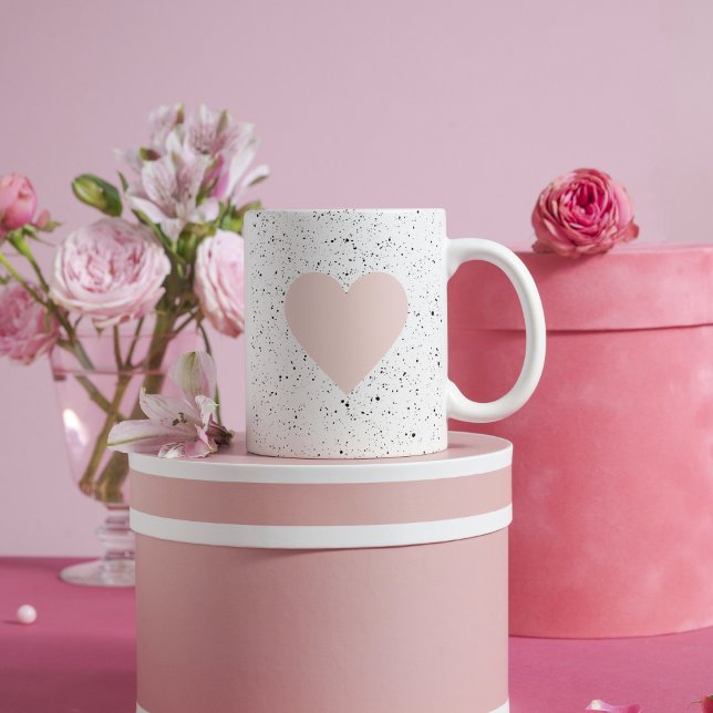 Mug Moderne Pastel Rose & Coeur Beau Cadeau (Créateur téléchargé)