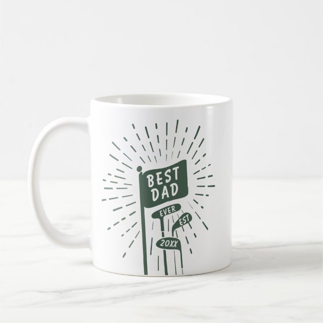 Mug Moderne Retro Meilleur Papa Jamais Photo Clubs de  (Gauche)