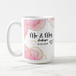 Mug Moderne rose et or M. et Mme