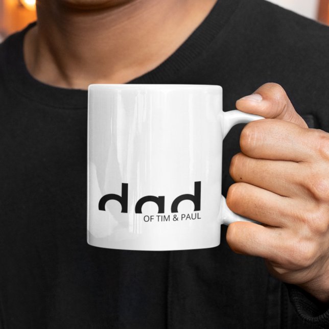 Mug Moderne Simple Papa avec Enfants Noms (Créateur téléchargé)