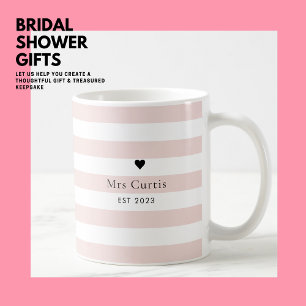 Mug Moderne Simple Stylisé Rose Bande d'amour