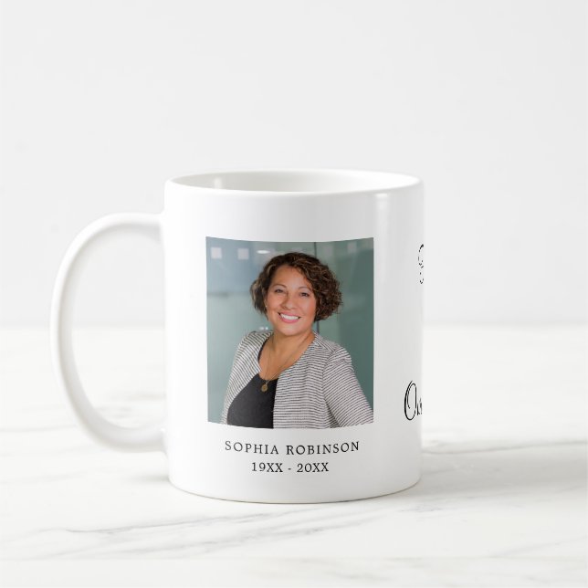 Mug Moderne souvenir photo simple de mémorial  (Gauche)