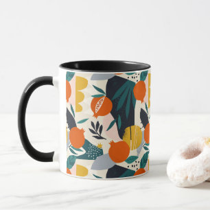 Mug Moderne tendance Preppy Chic Apricot et Feuille