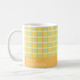 Mug Moderne Vérificateur Vert Jaune Orange Personnalis