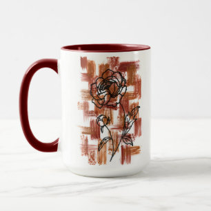 Mug Modernes Terracotta Pinceaux et Encre Rose Deux-To