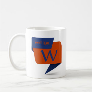 Mug Modifier le nom initial Ajouter le nom Bleu orange
