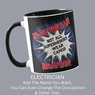 Mug Modifier le nom Texte, ÉLECTRICIEN, Pas tous les s