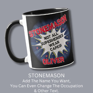 Mug Modifier le nom Texte, STONEMASON, pas tous les su