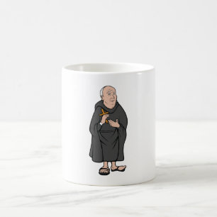 Mug Moine tenant une croix en robe médiévale religieus