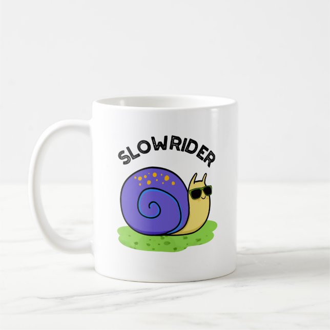 Mug Moins Lent Rider Amusant Petit Rider Snail Pun (Gauche)