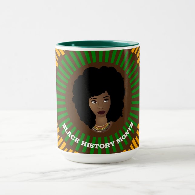 Mug Mois de l'histoire noire, rayons du soleil, femme  (Centre)