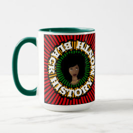 Mug Mois de l'histoire noire, rayons du soleil, femme