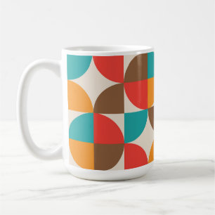 Mug Moitié-cercles colorés du milieu du siècle Motif