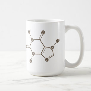 Mug molécule de fèves de caféine