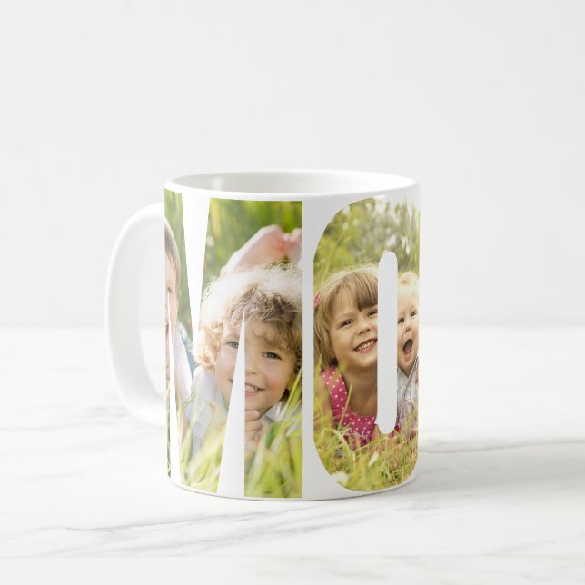 Mug MOM 3 Photos Lettres découpées (Devant gauche)