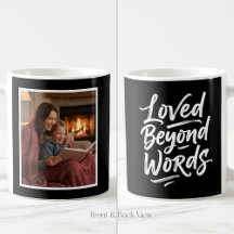 Mom Loved Beyond Words Custom Easy 1 Photo Black