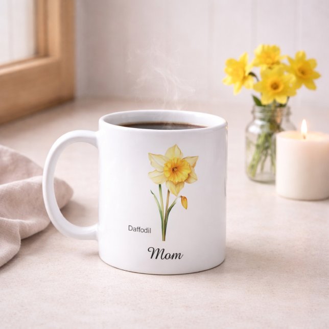 Mug Mom March Birth Flower Daffodil (Créateur téléchargé)
