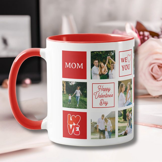 Mug Mom Messages Custom Photo Collage Valentine's Day (Mom Messages Custom Photo Collage Valentine's Day Mug
)