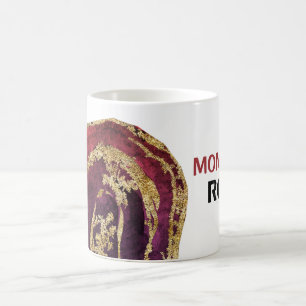 Mug *~* MOM ROCKS Lapidary Gold Parties scintillant Ag