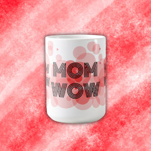 Mug MOM WOW noir sur rouge
