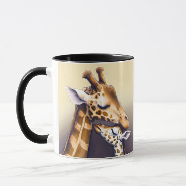 Mug Moment de contact entre Mère Giraffe & Calf (Gauche)