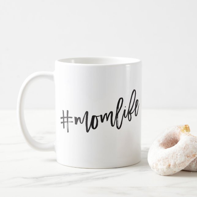 Mug #MOMLIFE - écriture minimale noire (Avec donut)
