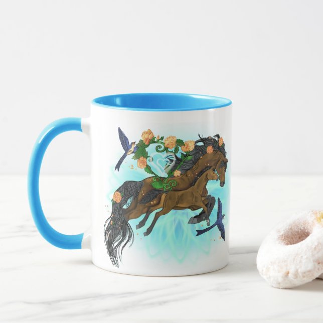 Mug Momma Cheval et poulain (Avec donut)